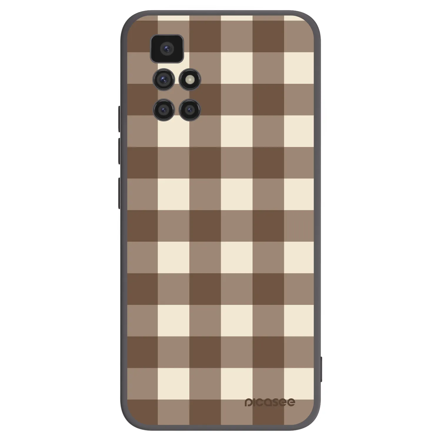 Picasee Xiaomi Redmi 10 (2022) Hülle - Schwarzes Silikon - Brown grid