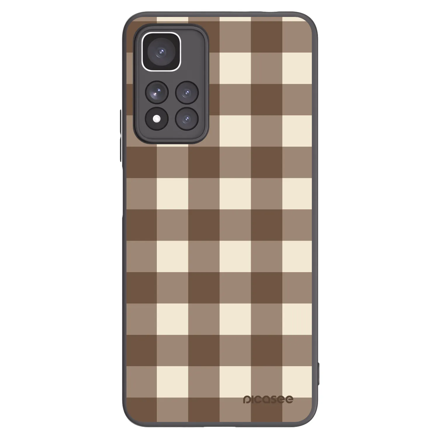 Picasee Xiaomi Redmi Note 11 Pro+ 5G Hülle - Schwarzes Silikon - Brown grid
