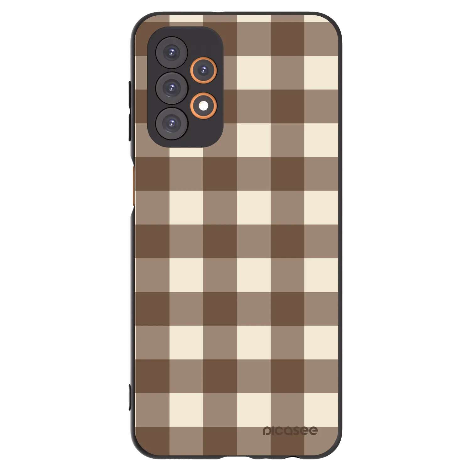 Picasee Samsung Galaxy A23 A236B 5G Hülle - Schwarzes Silikon - Brown grid