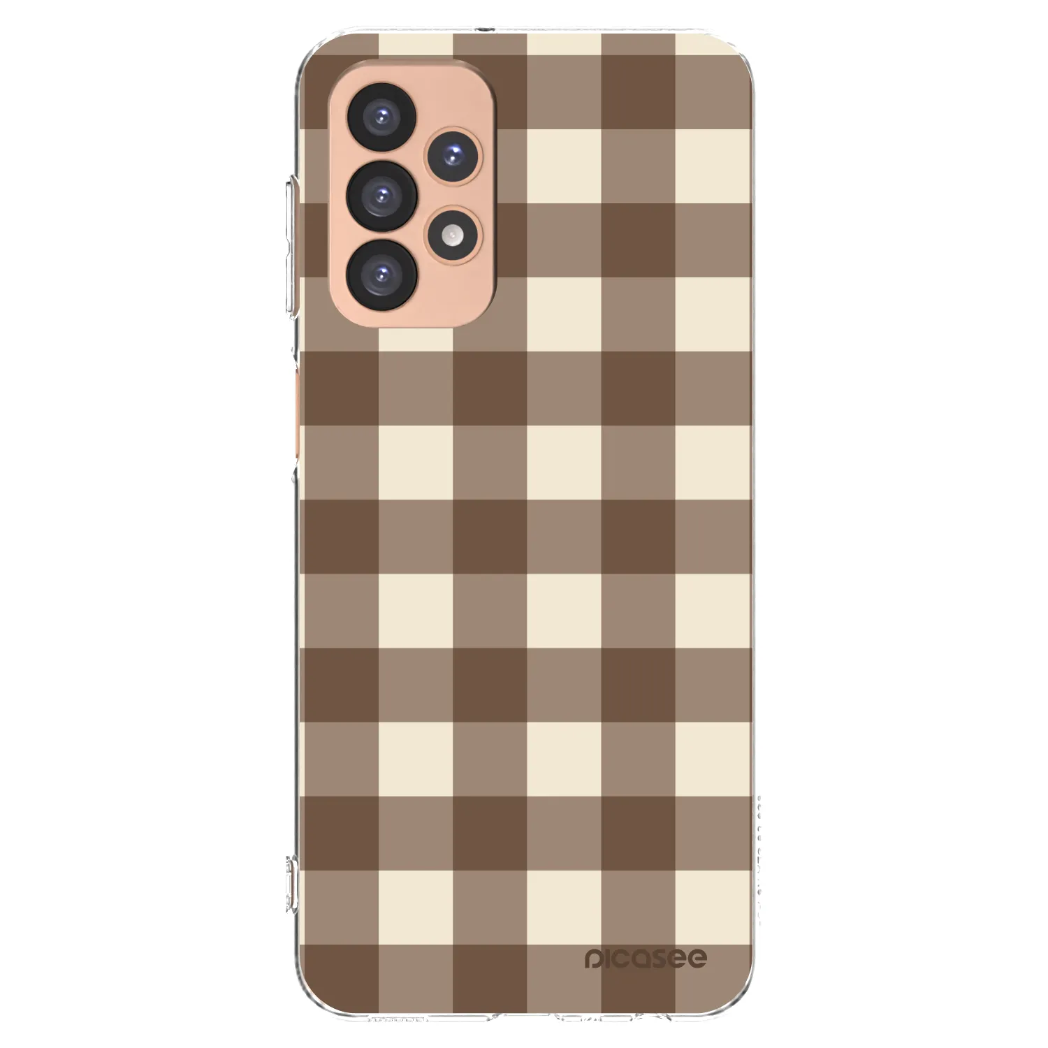 Picasee Samsung Galaxy A23 A236B 5G Hülle - Transparentes Silikon - Brown grid