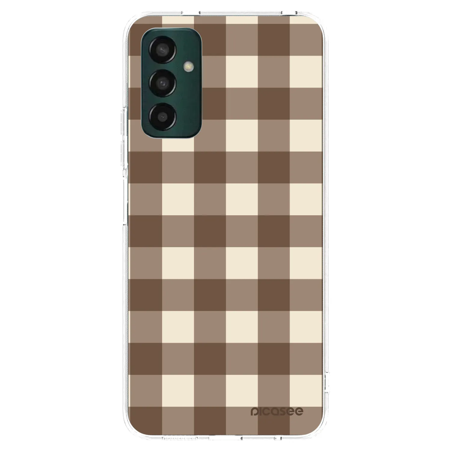 Picasee Samsung Galaxy M23 5G Hülle - Transparentes Silikon - Brown grid