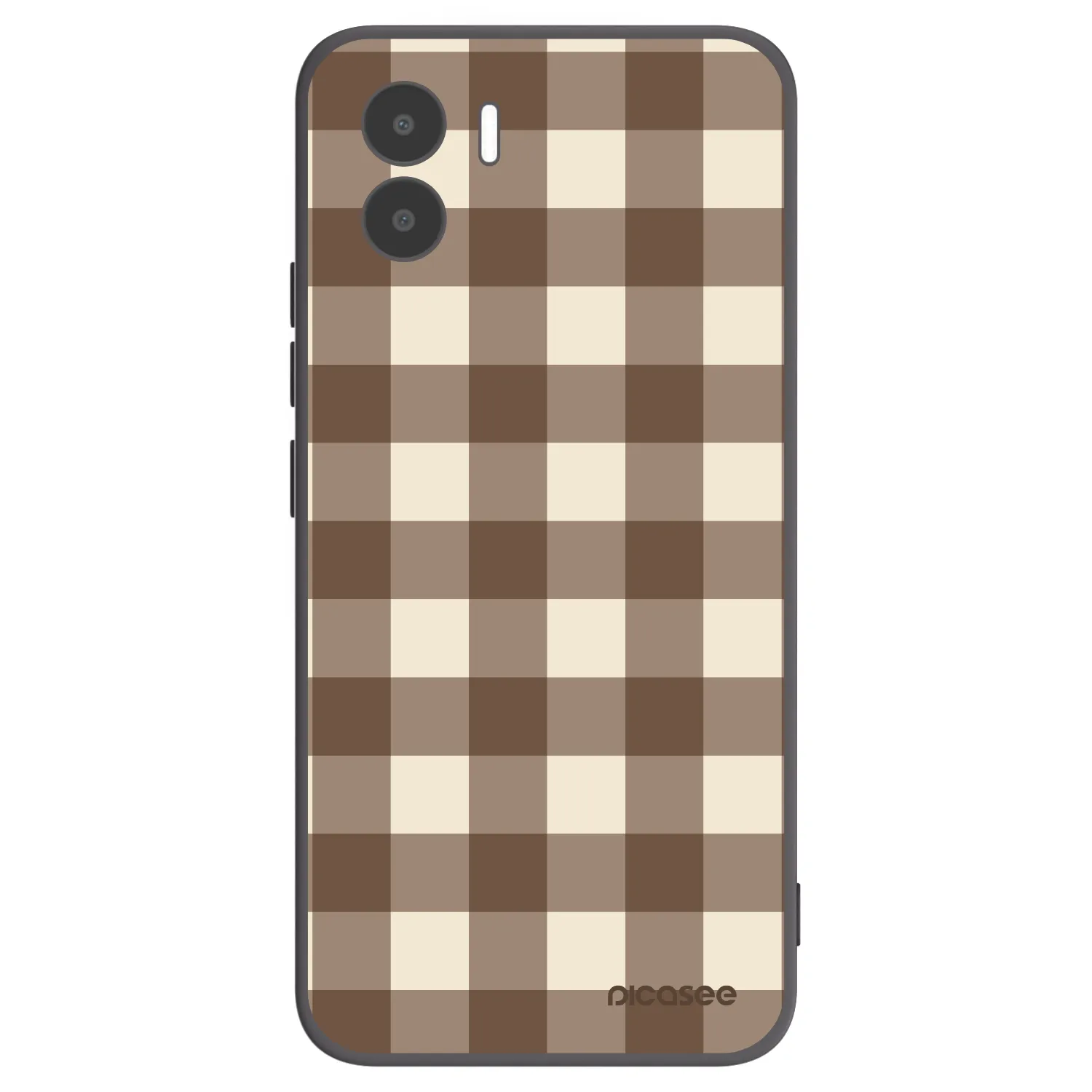 Picasee Xiaomi Redmi A1 Hülle - Schwarzes Silikon - Brown grid