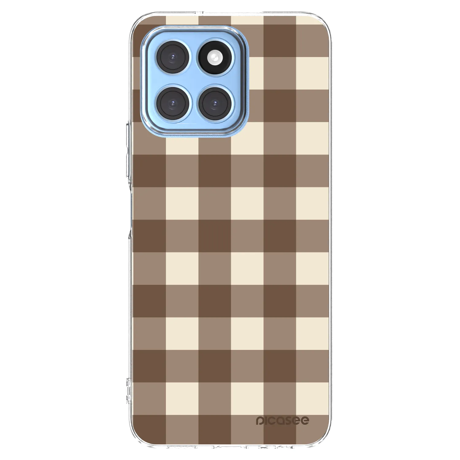Picasee Honor X8 5G Hülle - Transparentes Silikon - Brown grid