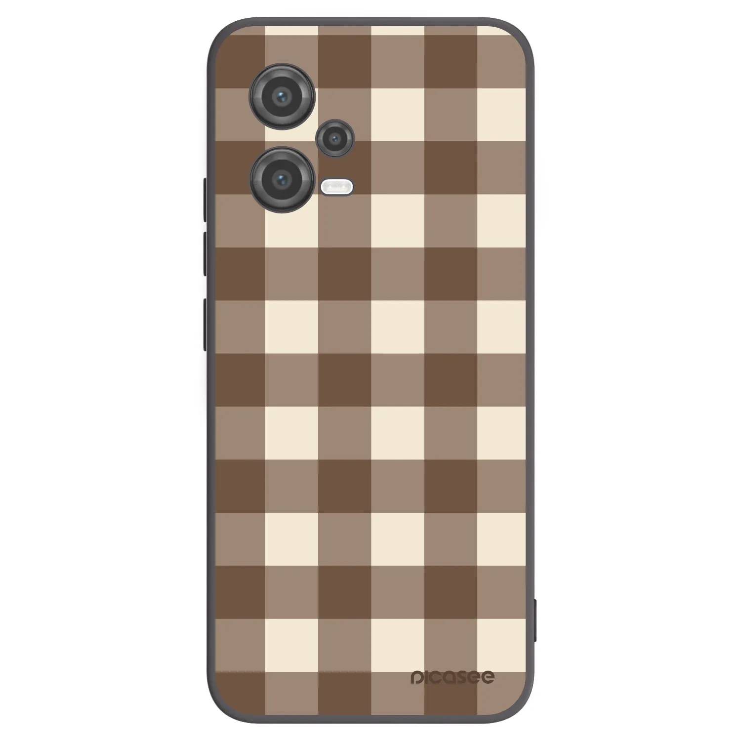Picasee Xiaomi Poco X5 Hülle - Schwarzes Silikon - Brown grid