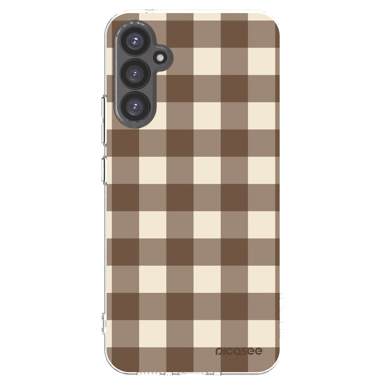 Picasee Samsung Galaxy A34 5G A346B Hülle - Transparentes Silikon - Brown grid