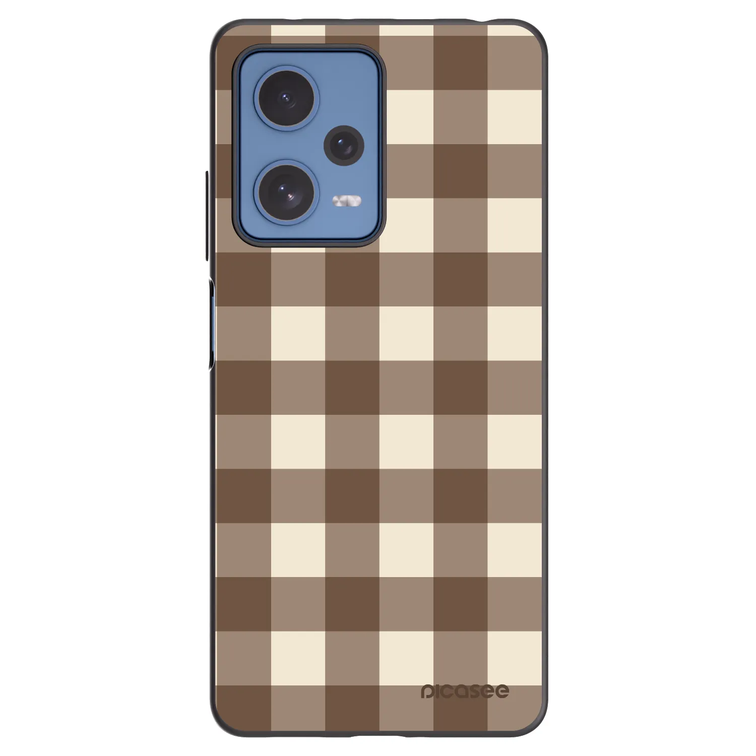 Picasee Xiaomi Redmi Note 12 Pro 5G Hülle - Schwarzes Silikon - Brown grid