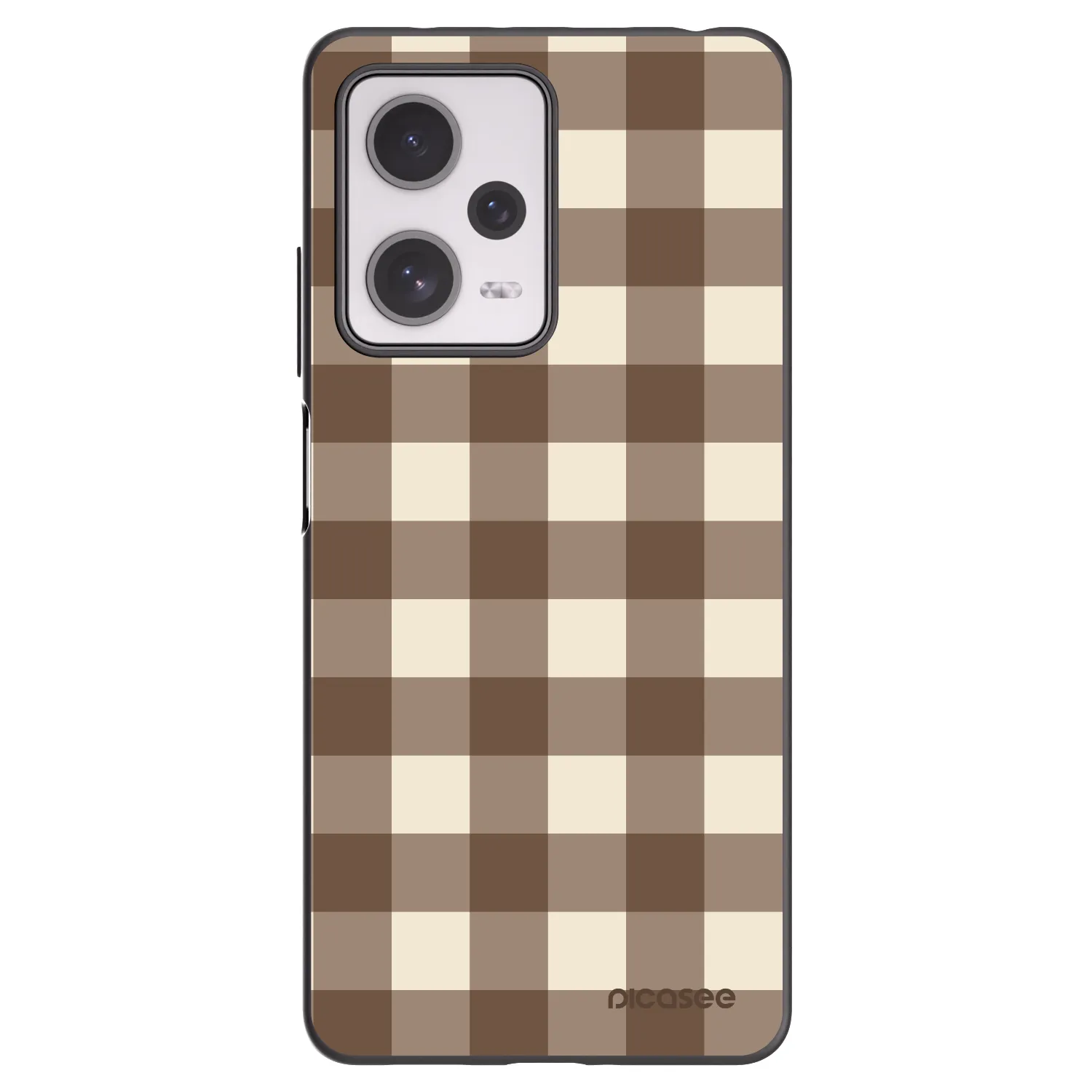 Picasee Xiaomi Redmi Note 12 Pro+ 5G Hülle - Schwarzes Silikon - Brown grid