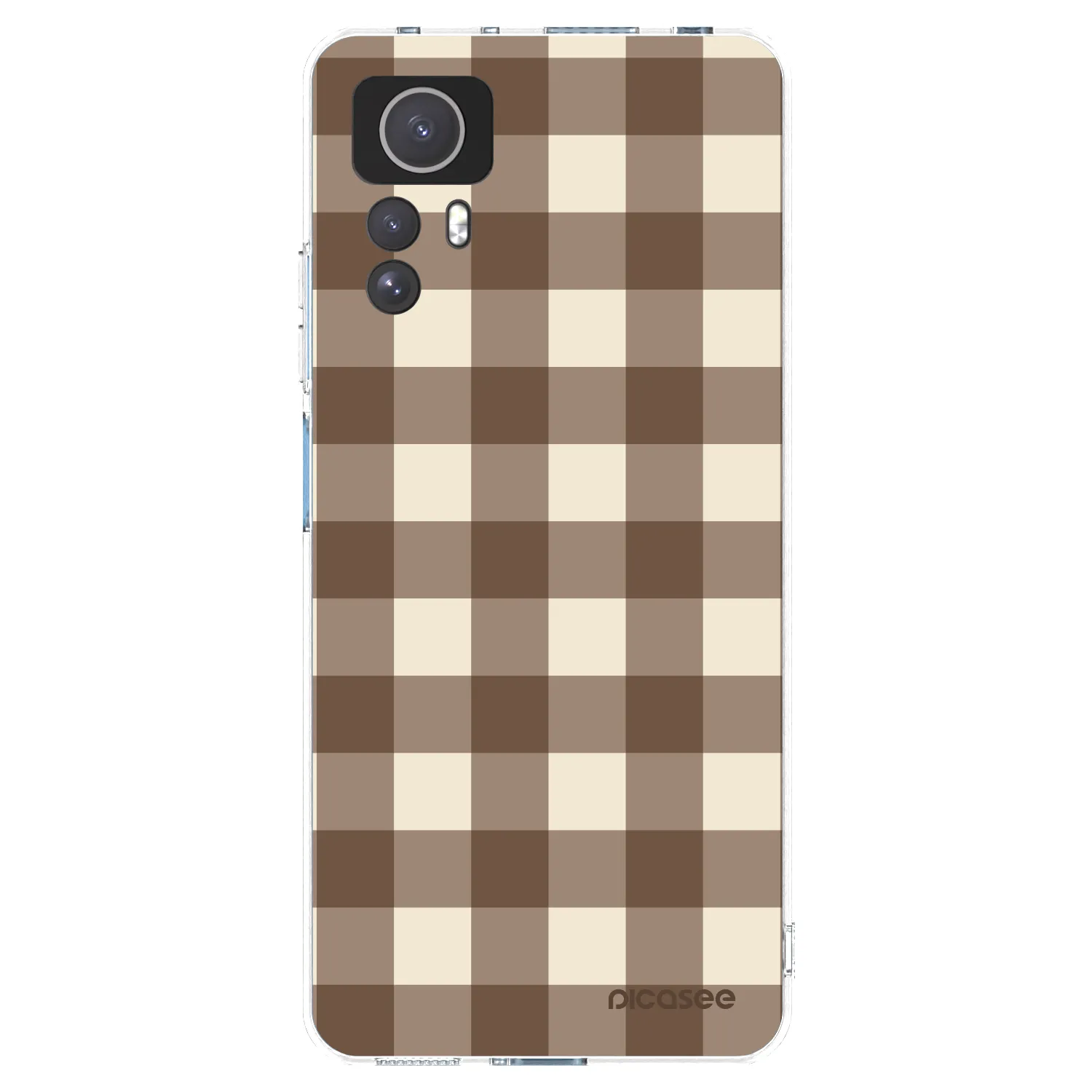 Picasee Xiaomi Redmi Note 12S Hülle - Transparentes Silikon - Brown grid