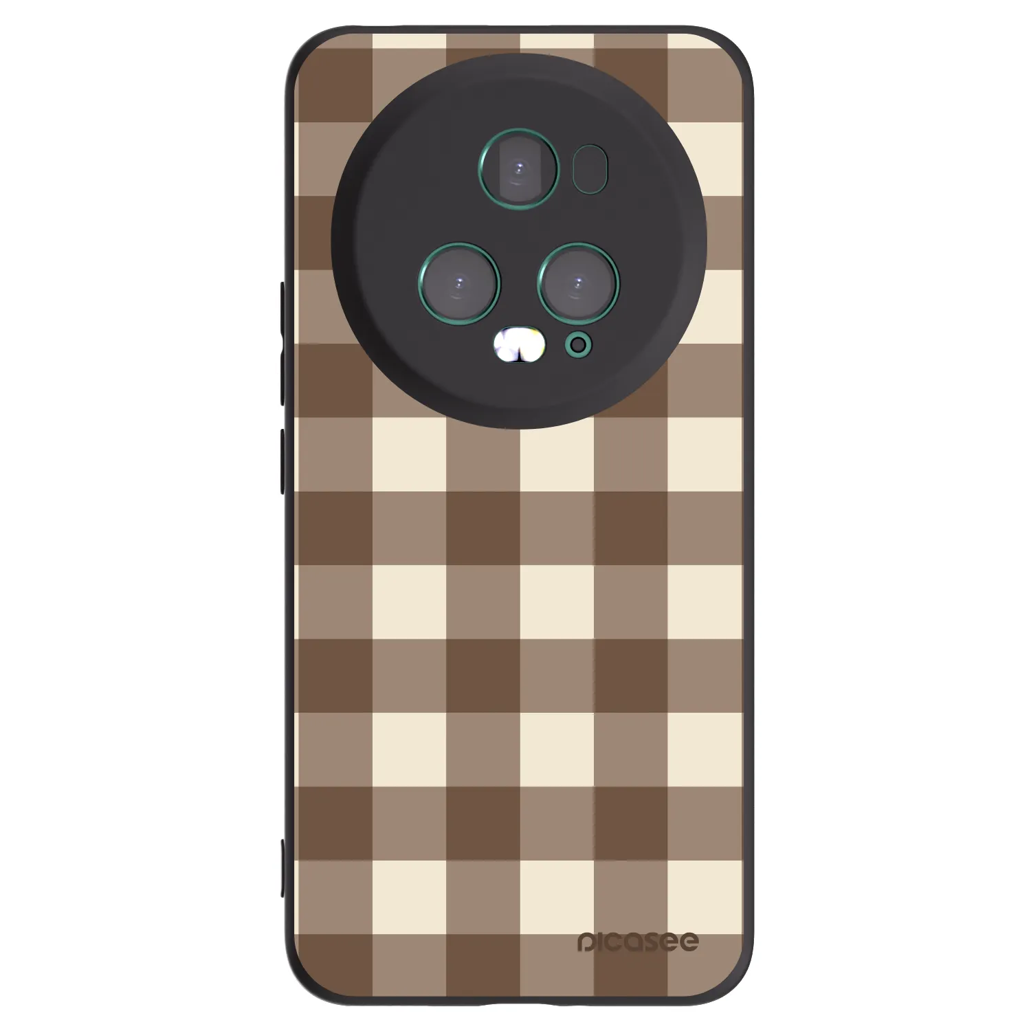 Picasee Honor Magic5 Pro Hülle - Schwarzes Silikon - Brown grid