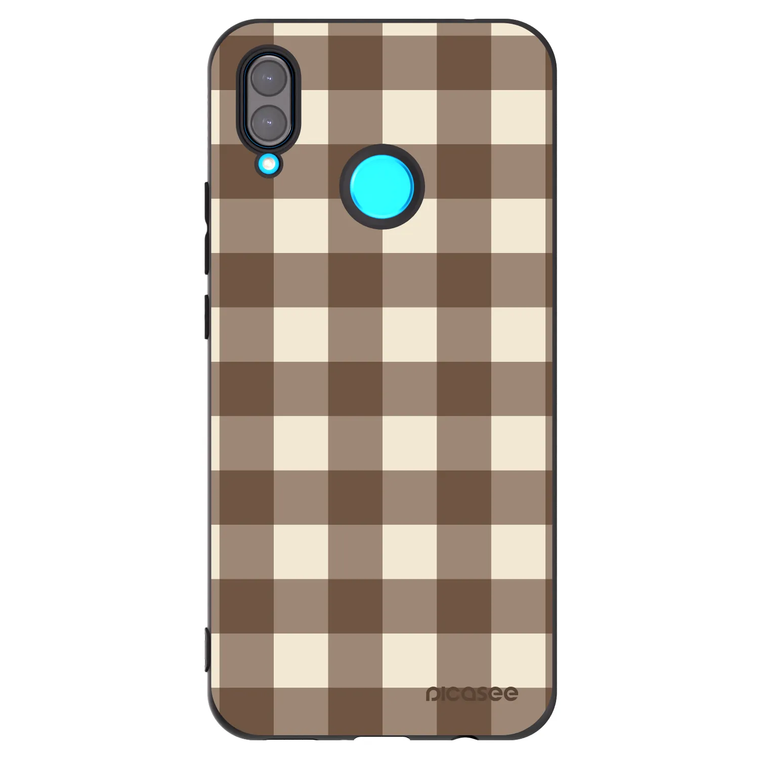 Picasee Huawei Nova 3 Hülle - Schwarzes Silikon - Brown grid