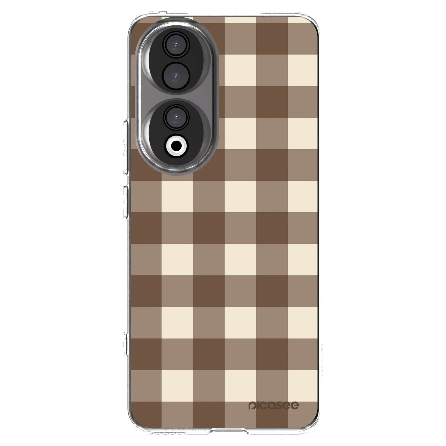 Picasee Honor 90 5G Hülle - Transparentes Silikon - Brown grid