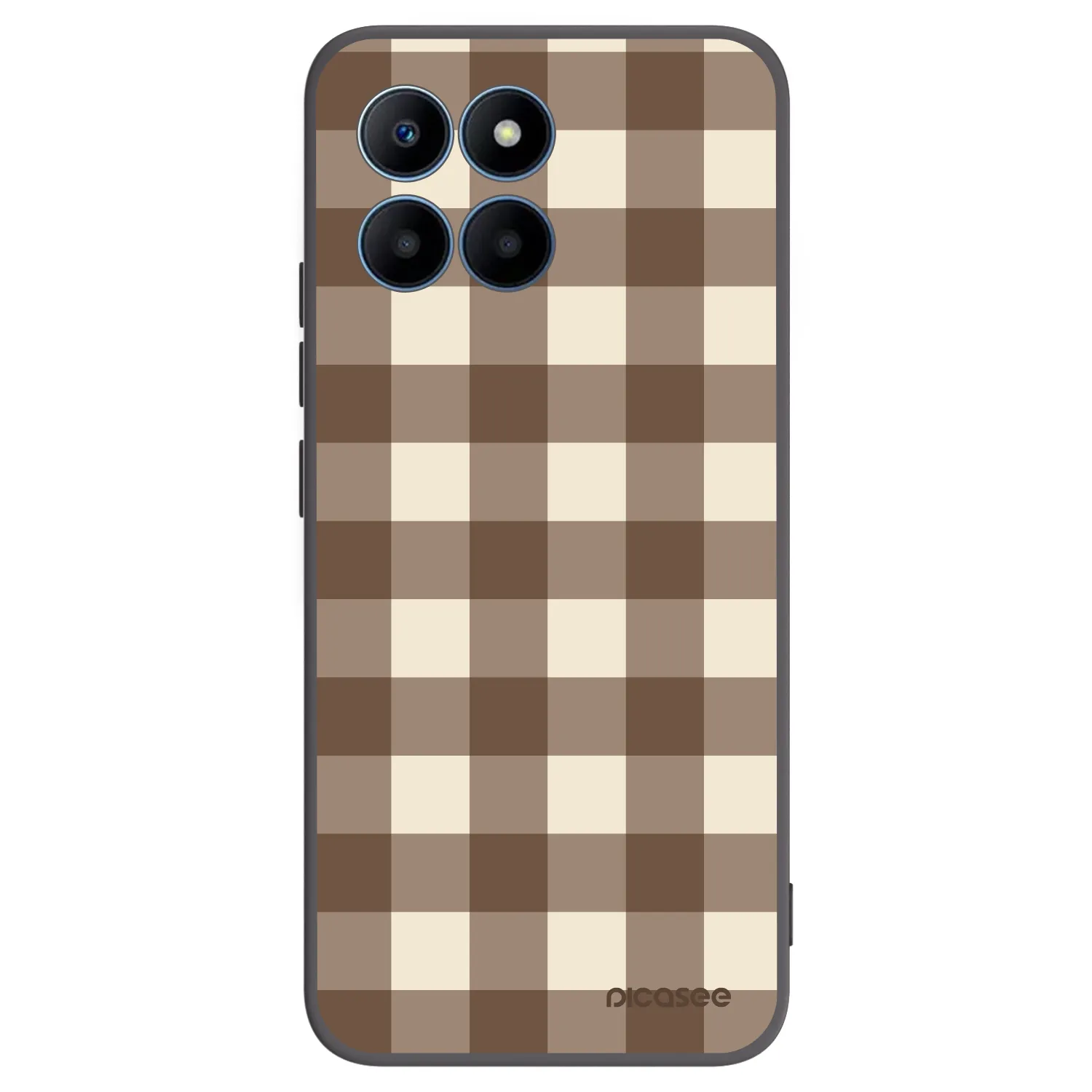 Picasee Honor 70 Lite Hülle - Schwarzes Silikon - Brown grid
