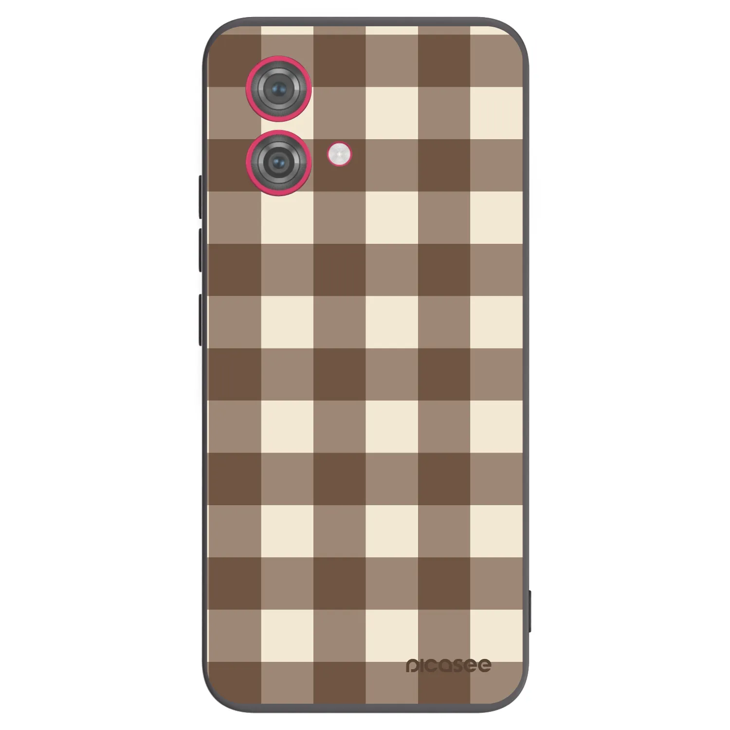 Picasee Motorola Moto G84 5G Hülle - Schwarzes Silikon - Brown grid