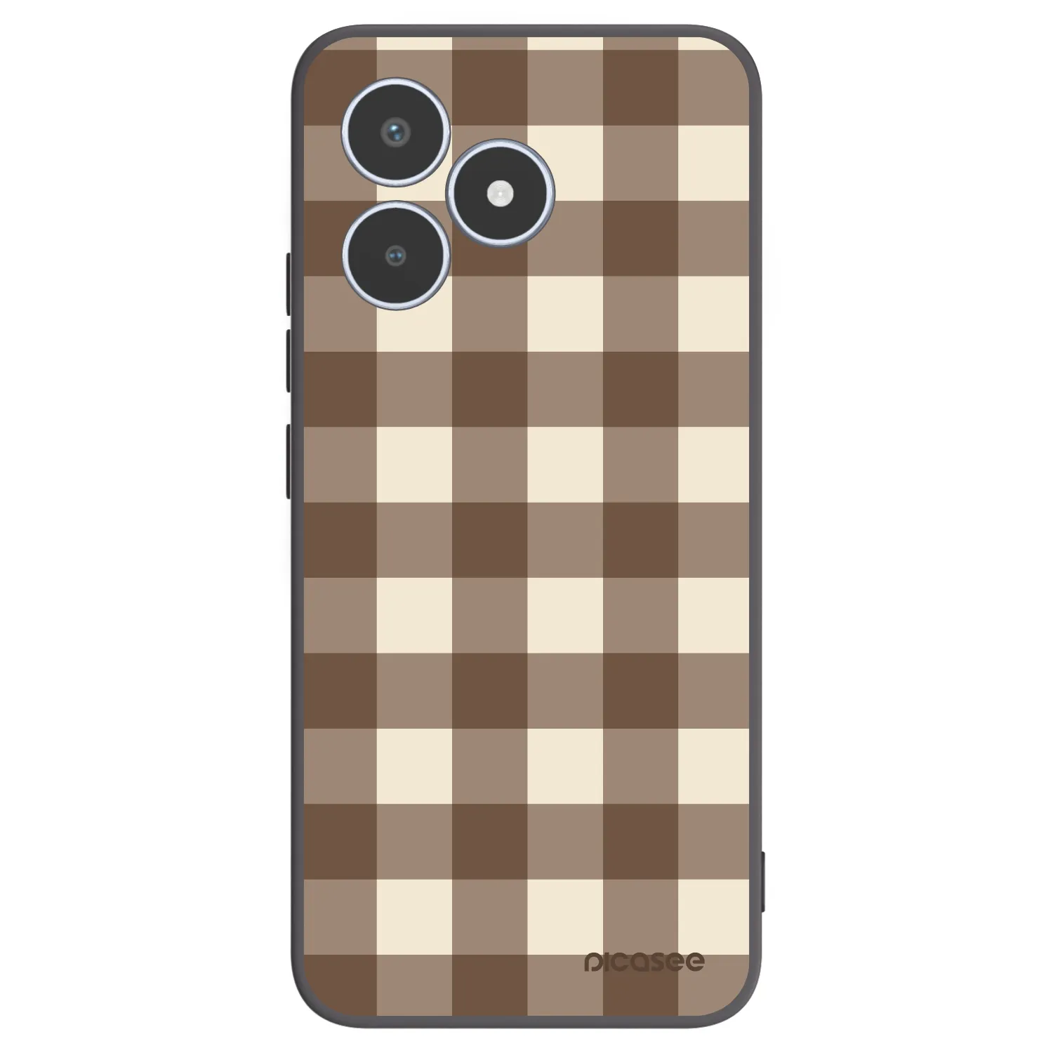 Picasee Realme C53 Hülle - Schwarzes Silikon - Brown grid