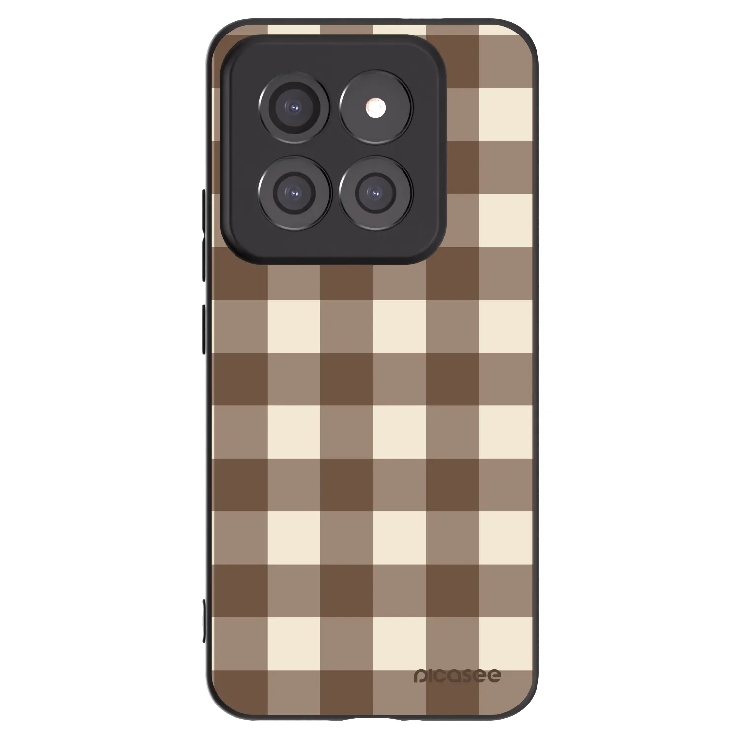Picasee Xiaomi 14 Pro Hülle - Schwarzes Silikon - Brown grid