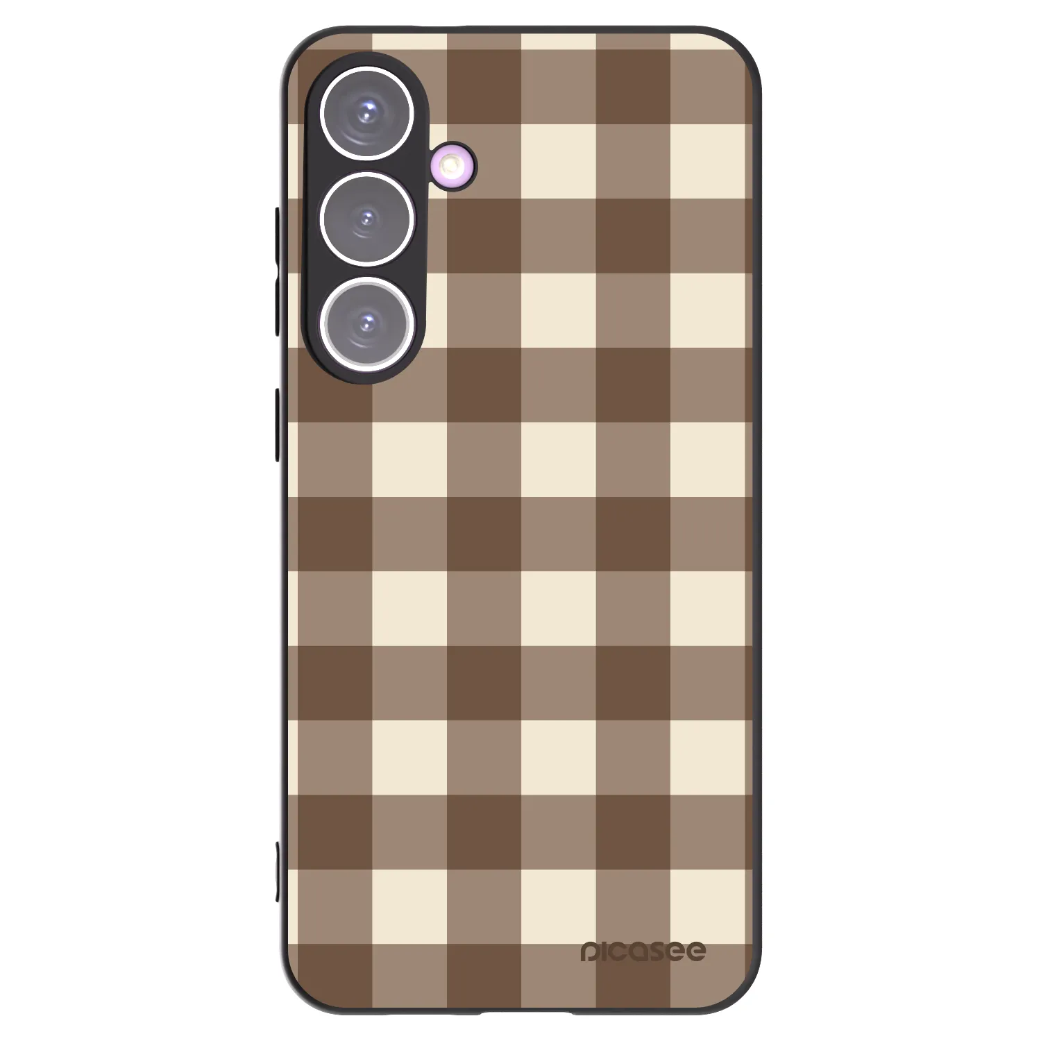 Picasee Samsung Galaxy S24+ S926B 5G Hülle - Schwarzes Silikon - Brown grid