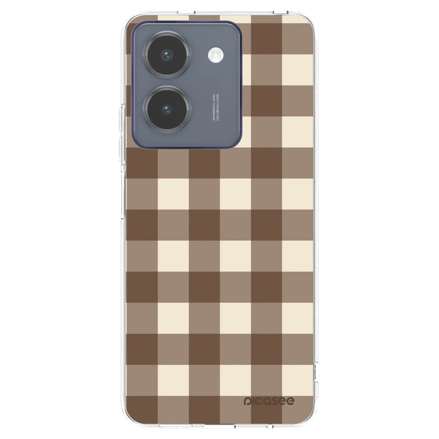 Picasee Vivo Y36 4G Hülle - Transparentes Silikon - Brown grid