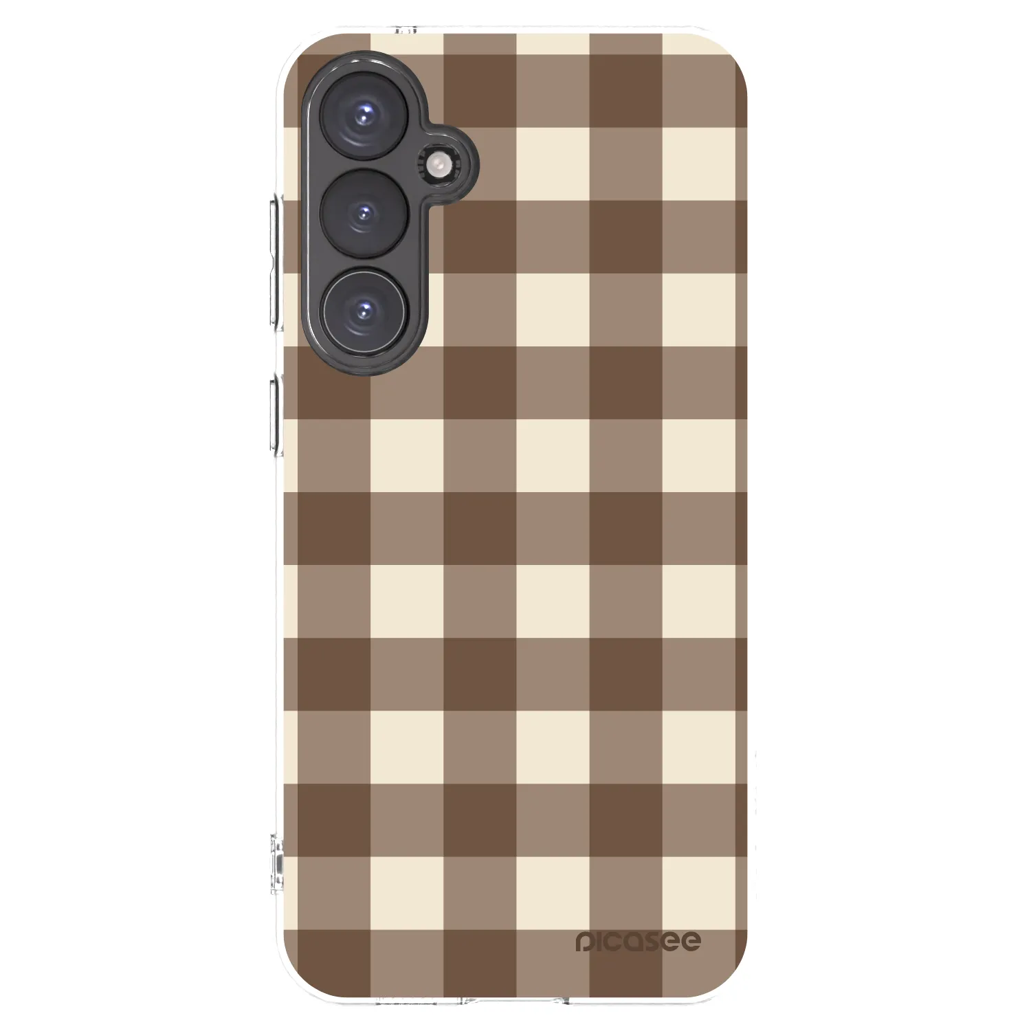 Picasee Samsung Galaxy S23 FE S711B Hülle - Transparentes Silikon - Brown grid