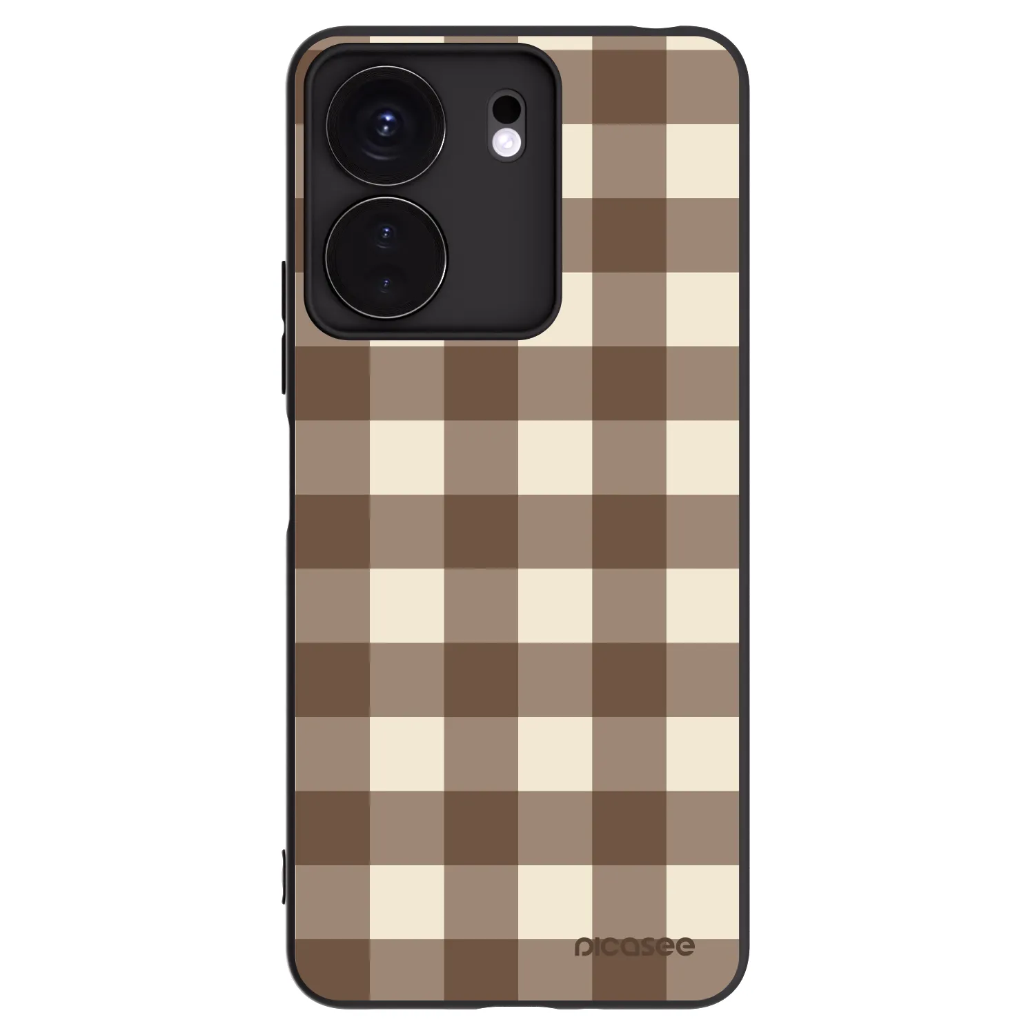 Picasee Xiaomi Redmi 13C 4G Hülle - Schwarzes Silikon - Brown grid