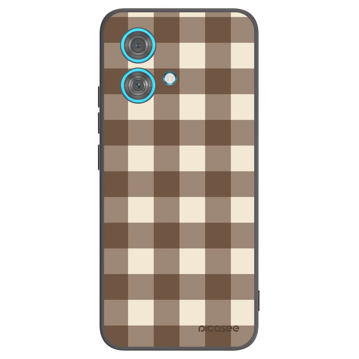 Picasee Motorola Edge 40 Neo Hülle - Schwarzes Silikon - Brown grid