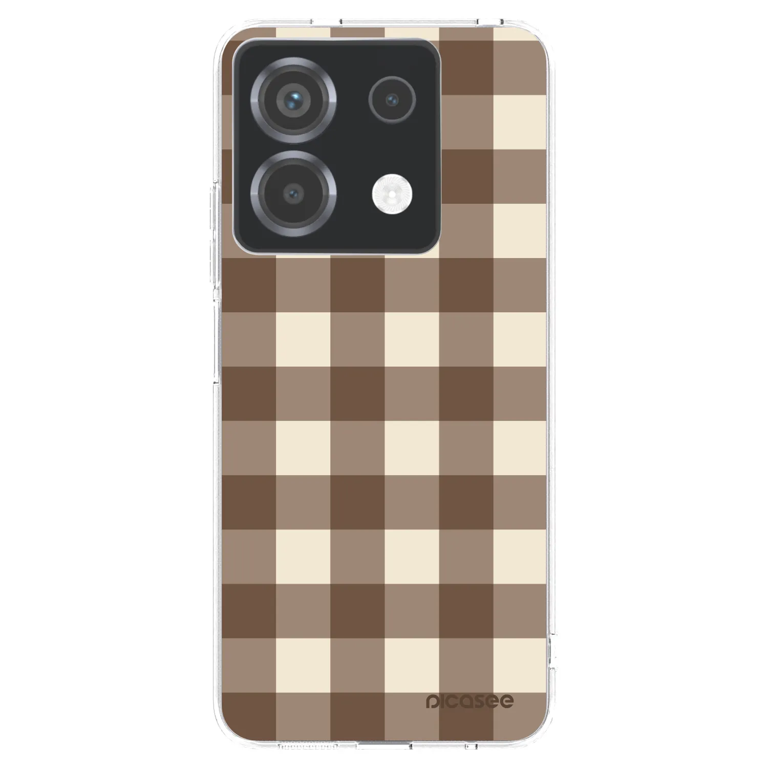 Picasee Xiaomi Poco X6 Hülle - Transparentes Silikon - Brown grid
