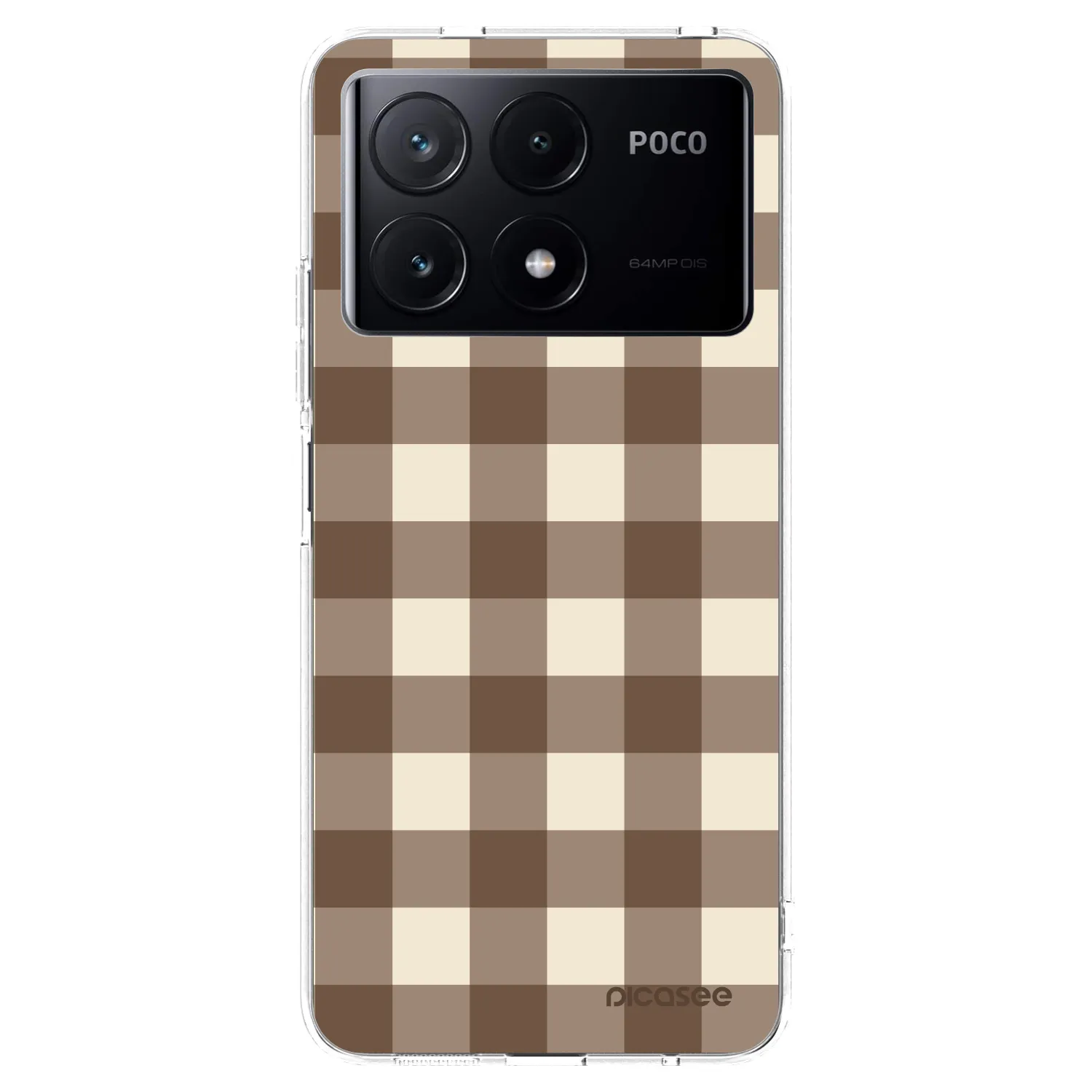 Picasee Xiaomi Poco X6 Pro Hülle - Transparentes Silikon - Brown grid