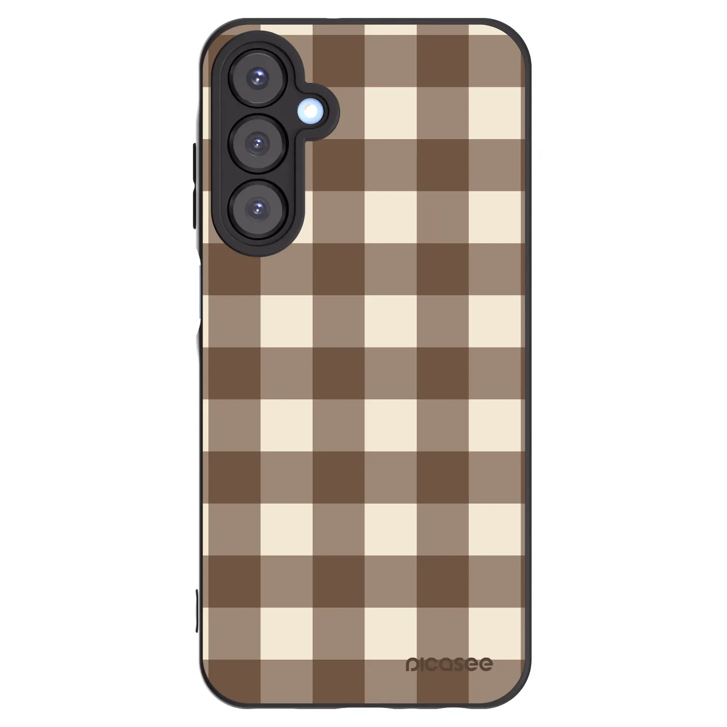 Picasee Samsung Galaxy A25 A256B 5G Hülle - Schwarzes Silikon - Brown grid