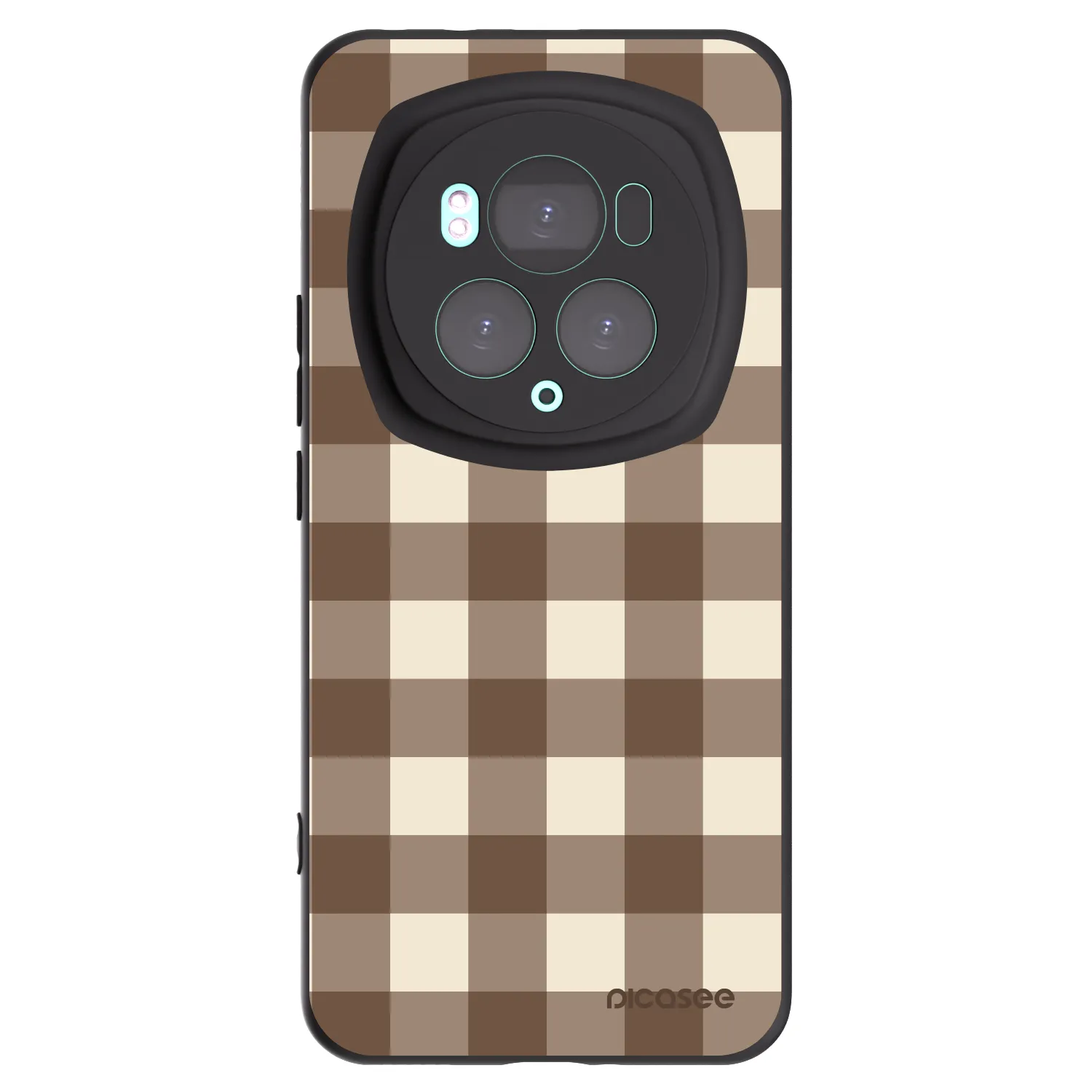 Picasee Honor Magic6 Pro Hülle - Schwarzes Silikon - Brown grid