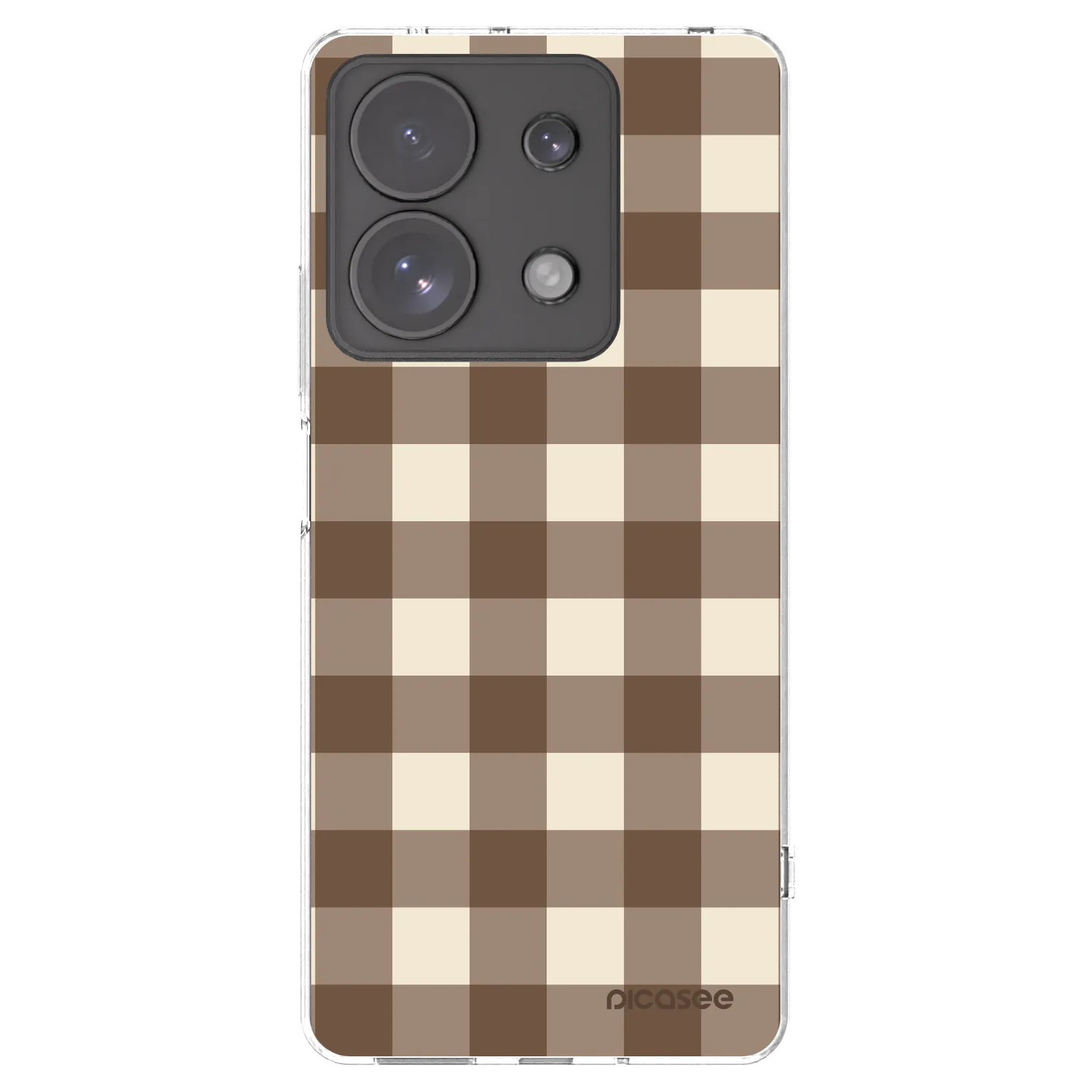 Picasee Xiaomi Redmi Note 13 Pro 4G Hülle - Transparentes Silikon - Brown grid