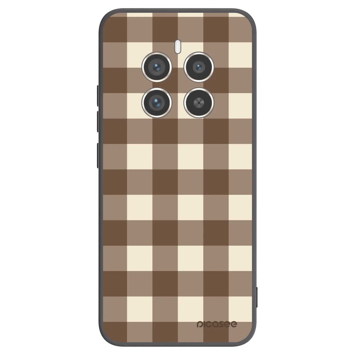 Picasee Realme 12 Pro 5G Hülle - Schwarzes Silikon - Brown grid