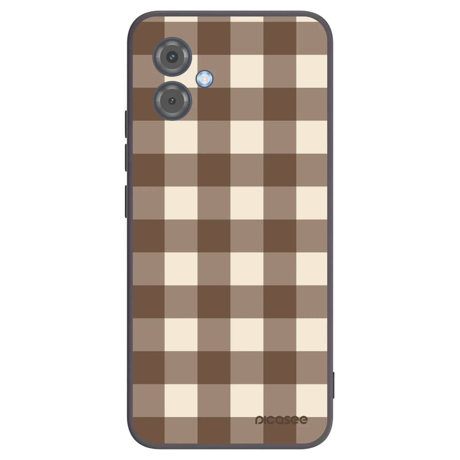 Picasee Motorola Moto G14 Hülle - Schwarzes Silikon - Brown grid
