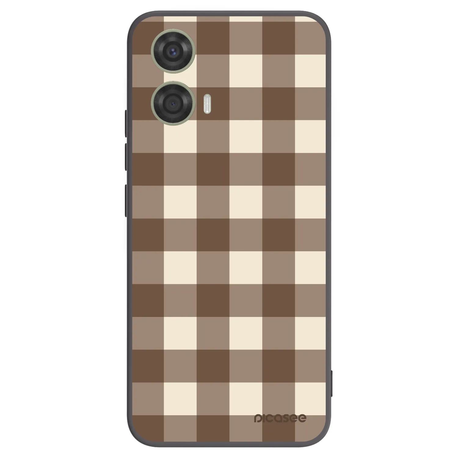 Picasee Motorola Moto G24 Hülle - Schwarzes Silikon - Brown grid