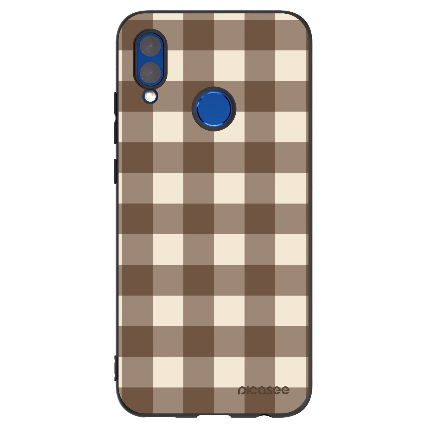 Picasee Honor 10 Lite Hülle - Schwarzes Silikon - Brown grid