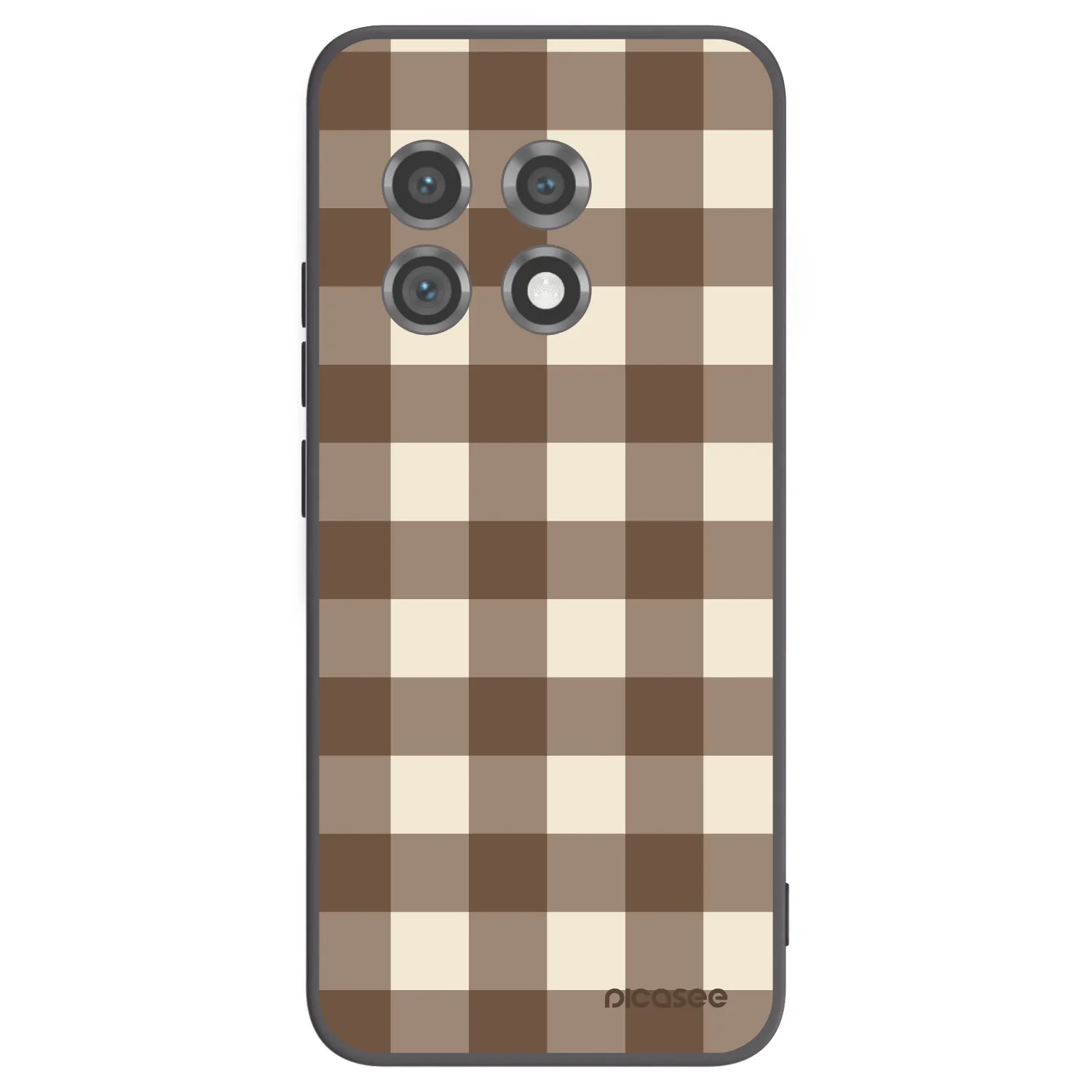 Picasee OnePlus 11 5G Hülle - Schwarzes Silikon - Brown grid