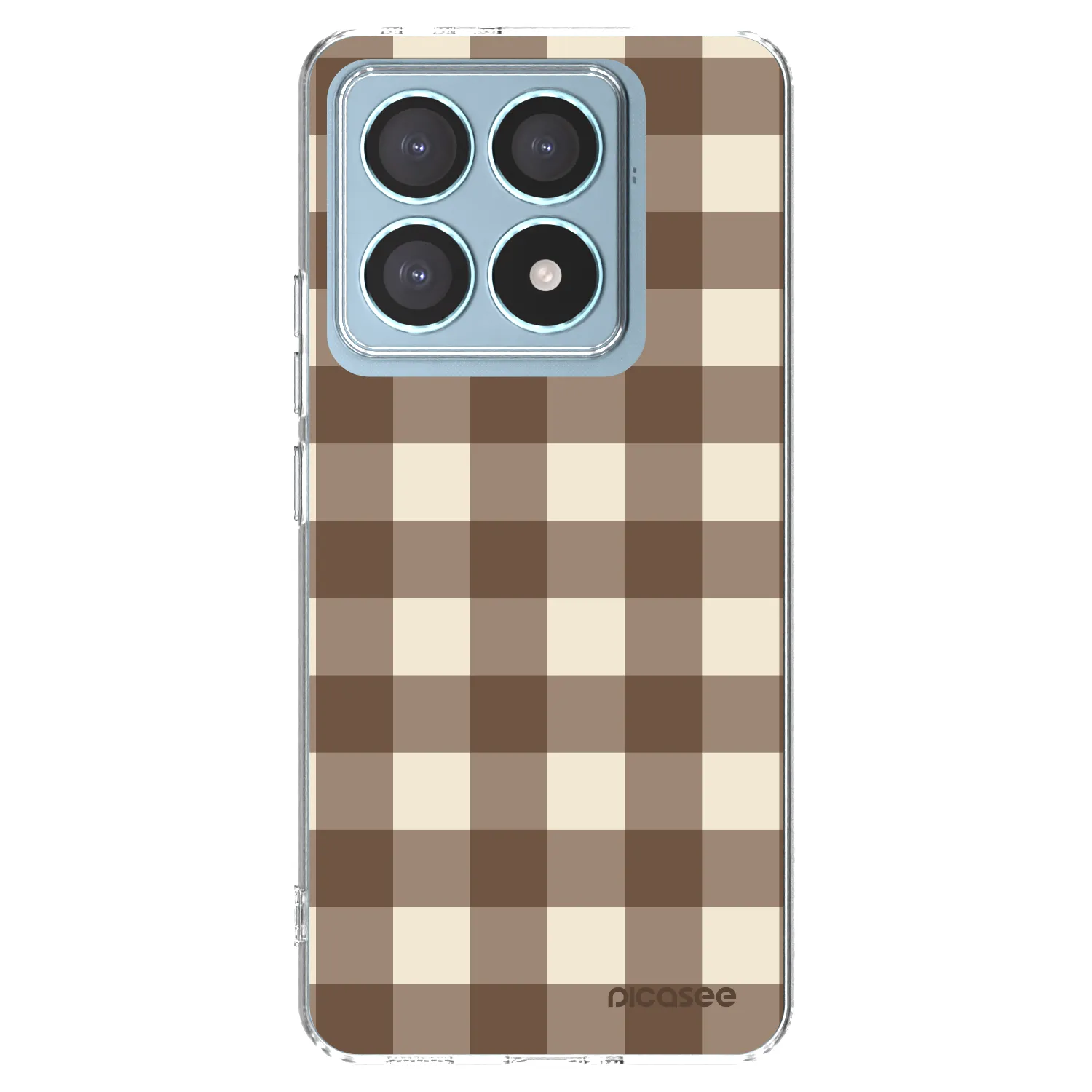 Picasee Xiaomi 14T Pro Hülle - Transparentes Silikon - Brown grid