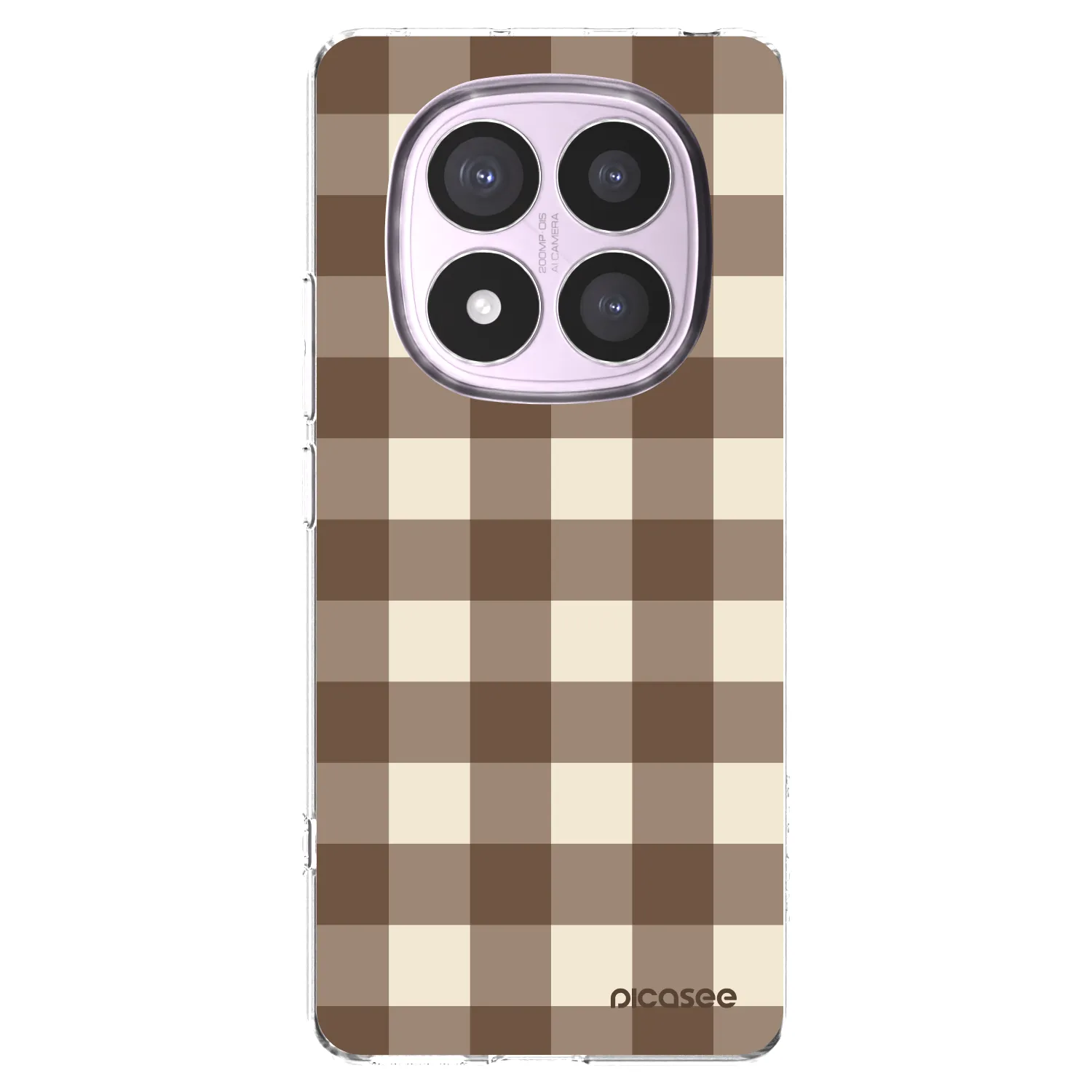 Picasee Xiaomi Redmi Note 14 Pro 5G Hülle - Transparentes Silikon - Brown grid