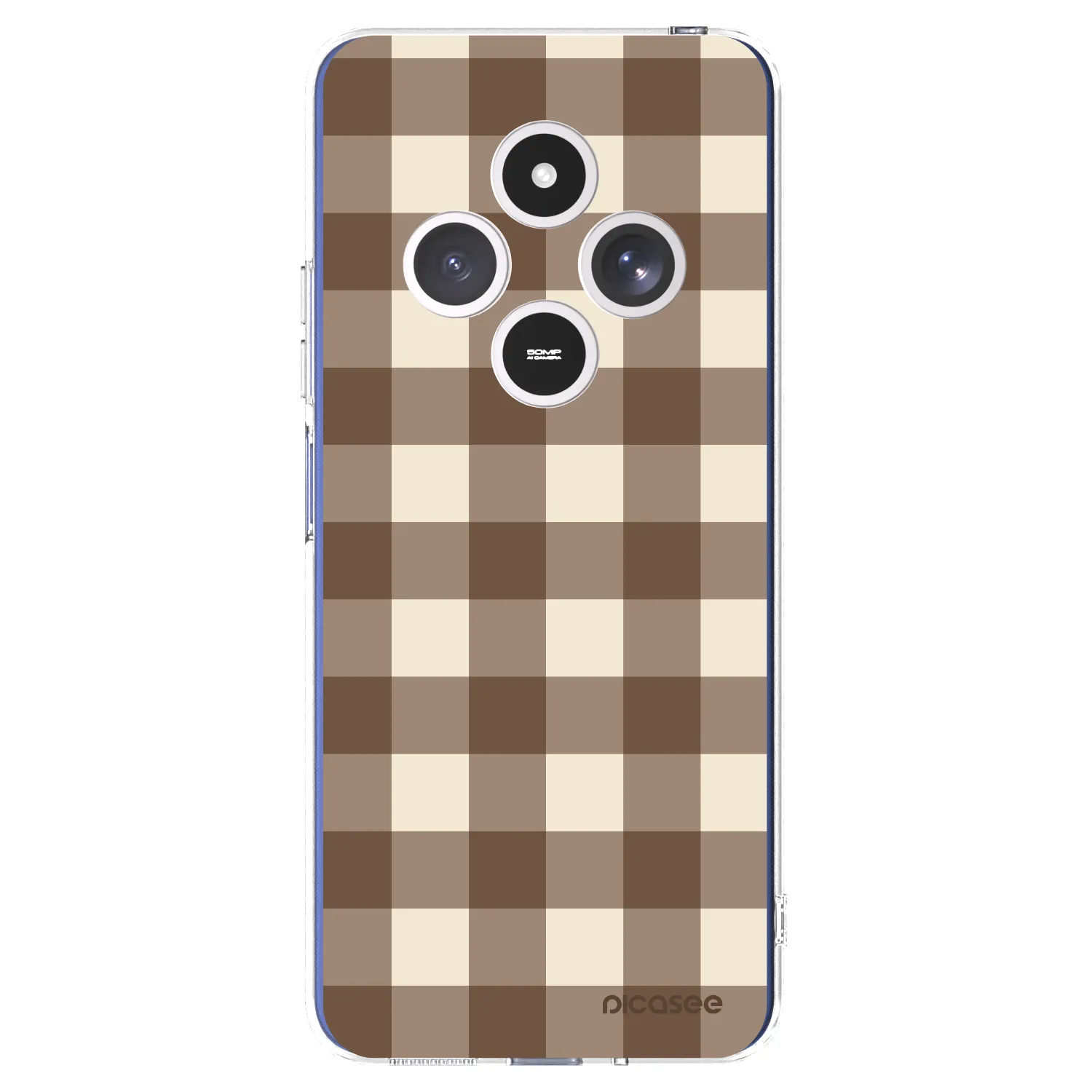 Picasee Xiaomi Redmi 14C Hülle - Transparentes Silikon - Brown grid