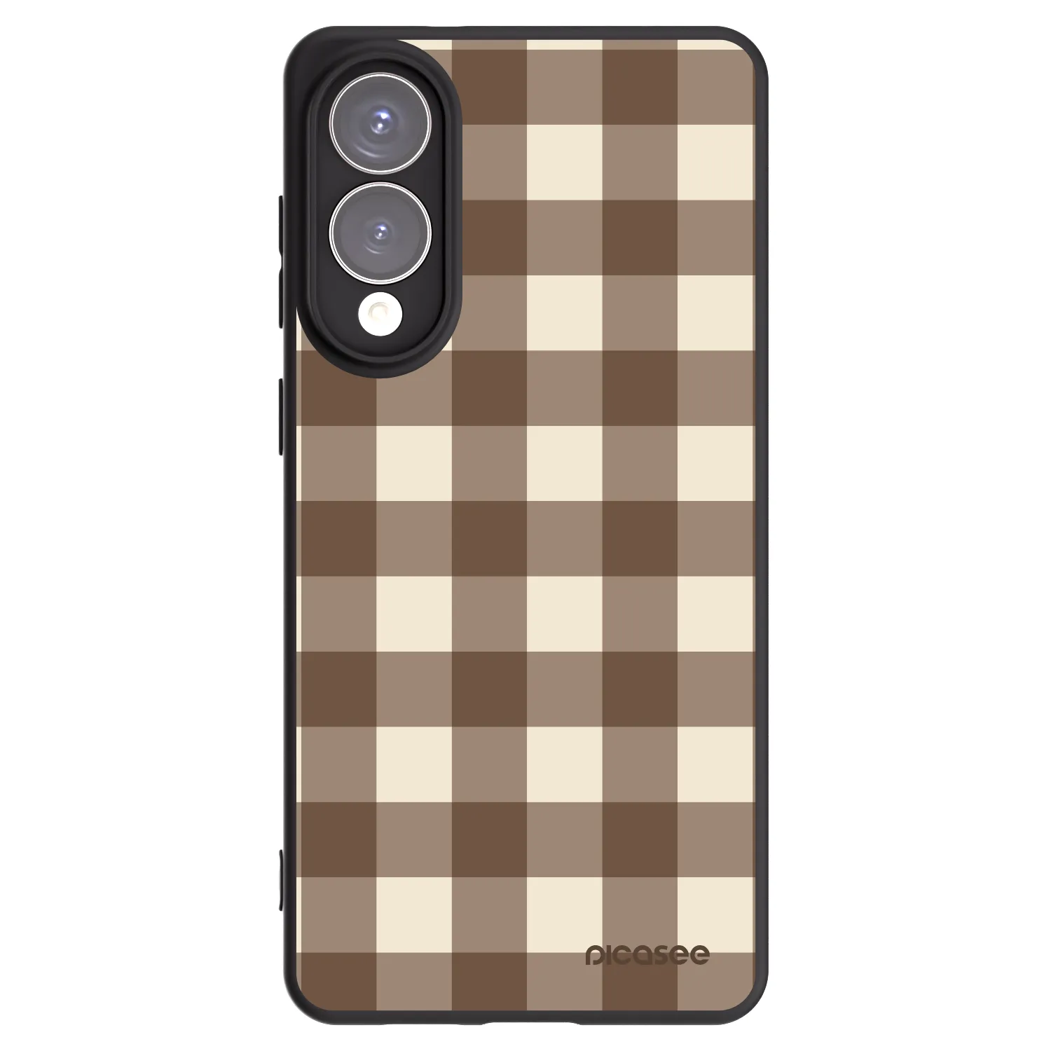 Picasee Samsung Galaxy S25 Edge 5G Hülle - Schwarzes Silikon - Brown grid