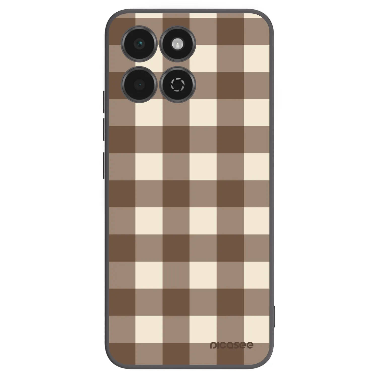 Picasee Honor 200 Smart 5G Hülle - Schwarzes Silikon - Brown grid