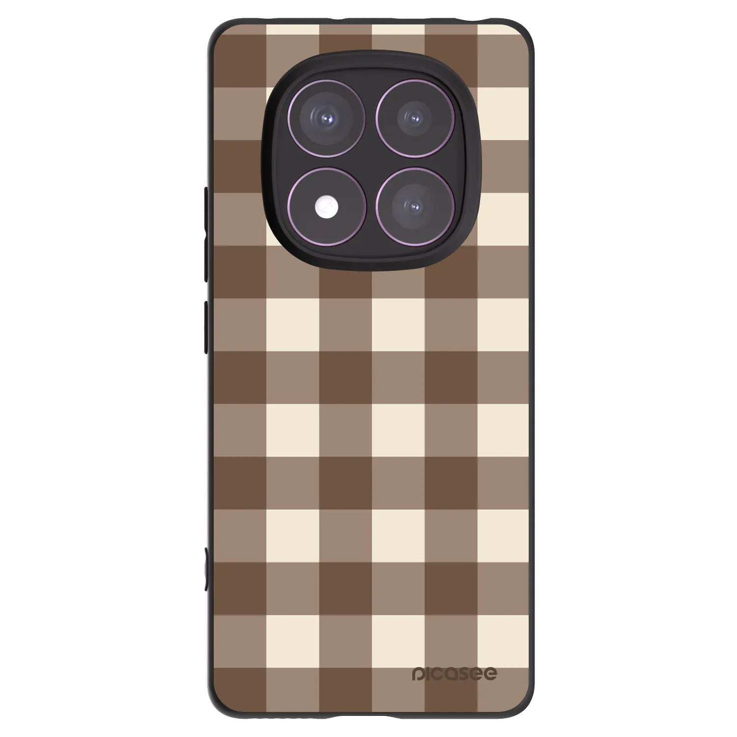 Picasee Xiaomi Redmi Note 14 Pro 4G Hülle - Schwarzes Silikon - Brown grid