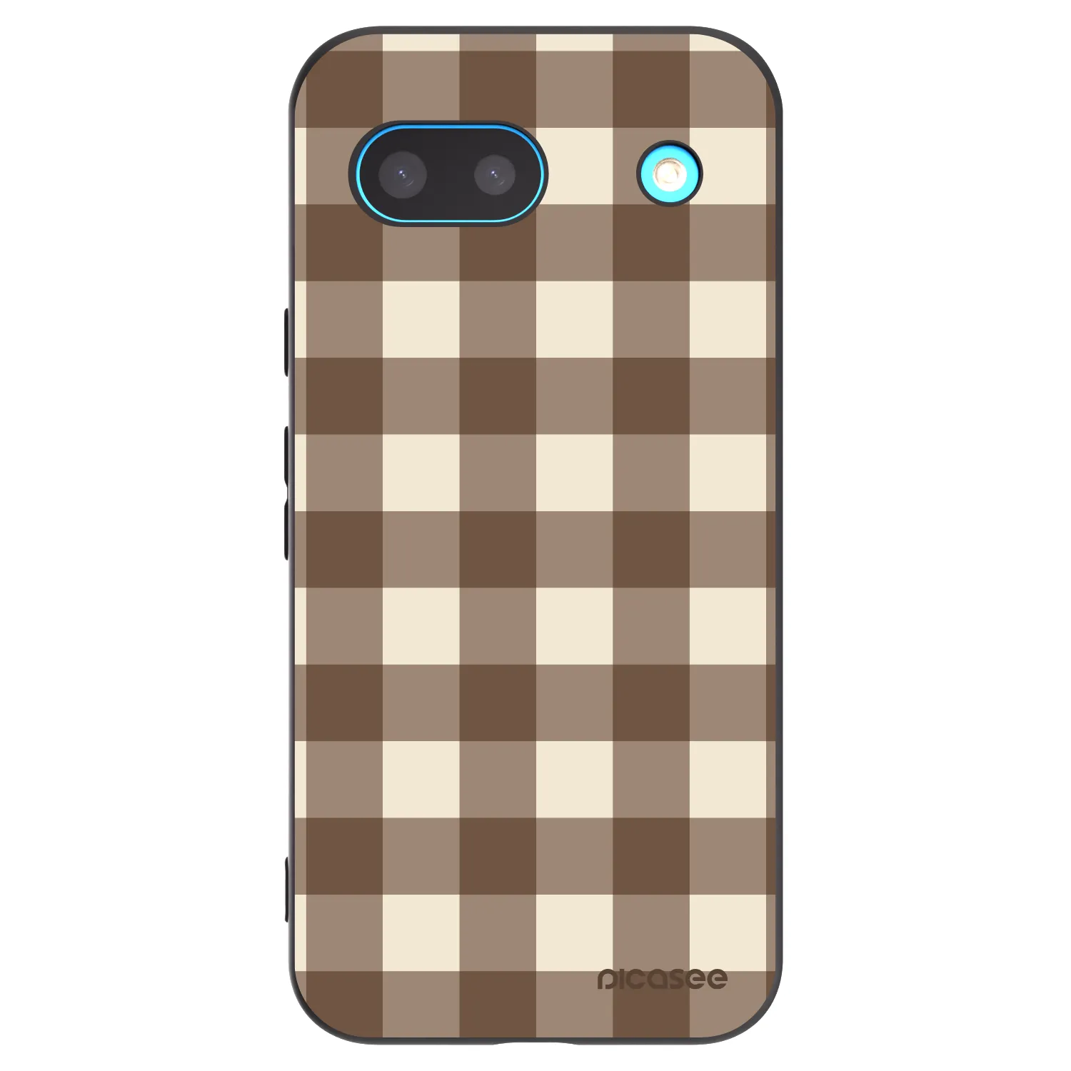 Picasee Google Pixel 8a Hülle - Schwarzes Silikon - Brown grid