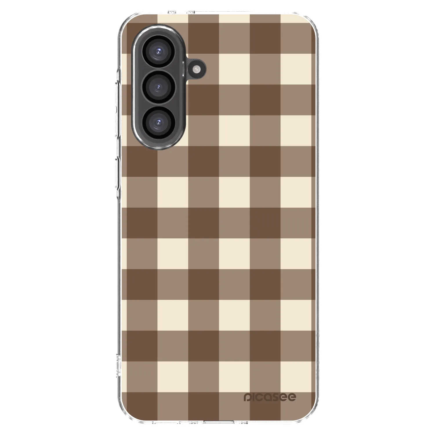 Picasee Samsung Galaxy A56 5G A566B Hülle - Transparentes Silikon - Brown grid