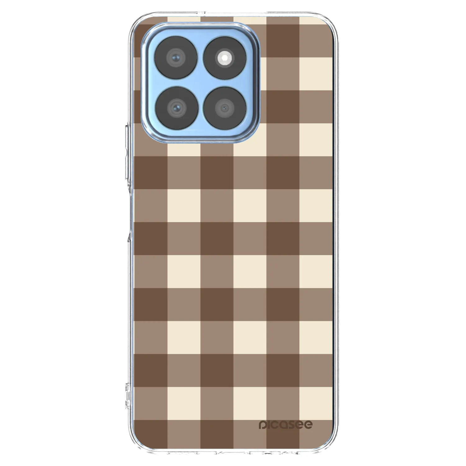 Picasee Honor X8c Hülle - Transparentes Silikon - Brown grid