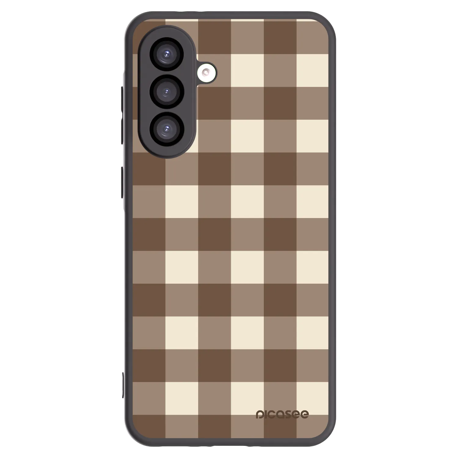 Picasee Samsung Galaxy A26 5G A266B Hülle - Schwarzes Silikon - Brown grid