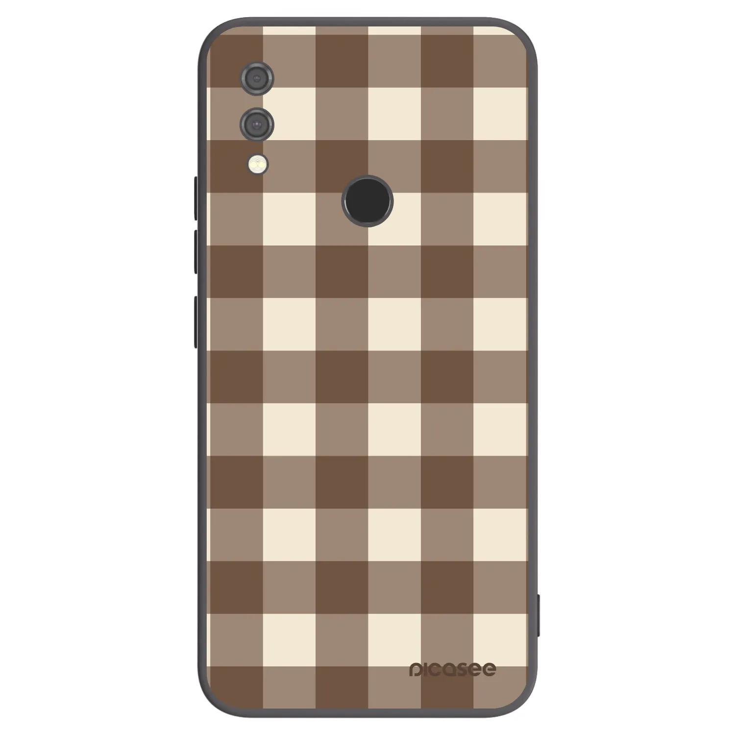 Picasee Xiaomi Redmi Note 7 Hülle - Schwarzes Silikon - Brown grid