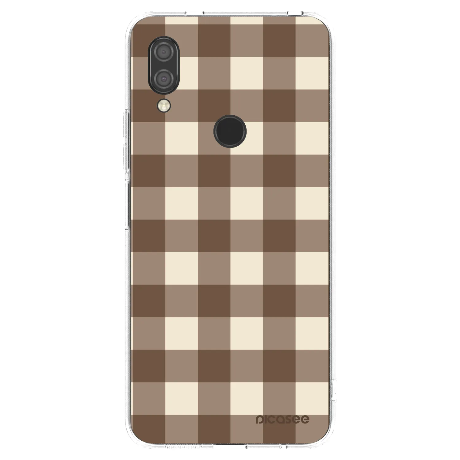 Picasee Xiaomi Redmi 7 Hülle - Transparentes Silikon - Brown grid