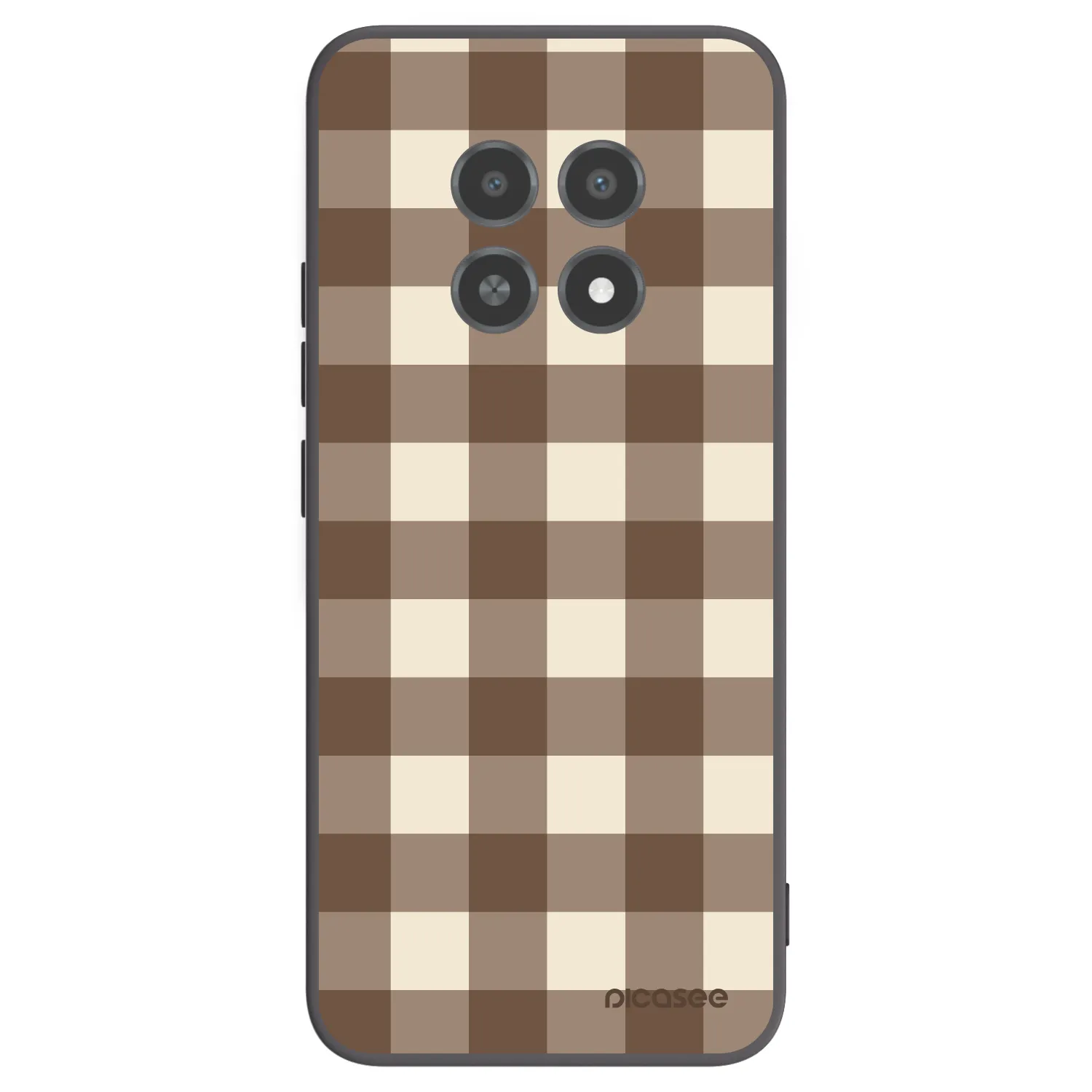 Picasee Realme 12X Hülle - Schwarzes Silikon - Brown grid