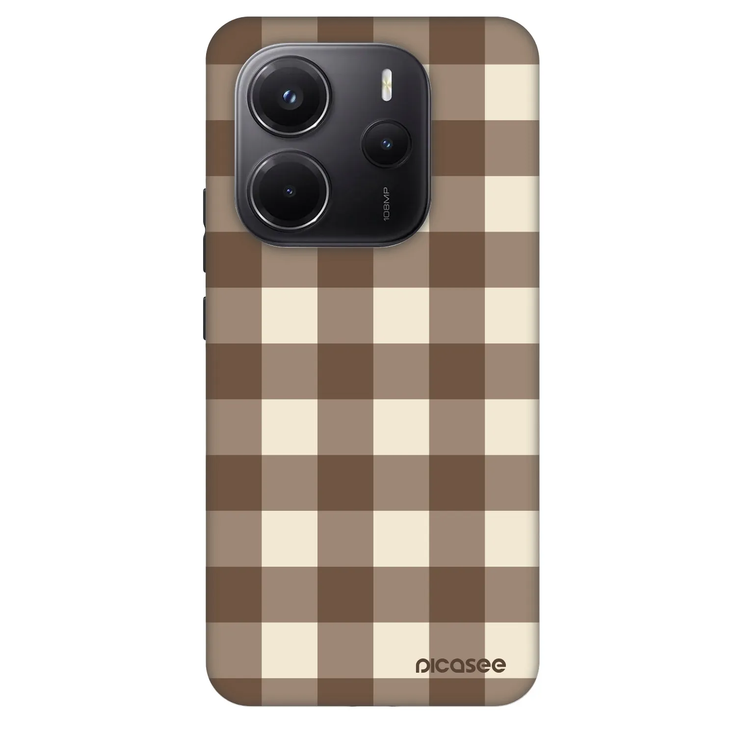 Picasee Fashion Case für Xiaomi Redmi Note 14 5G - Brown grid