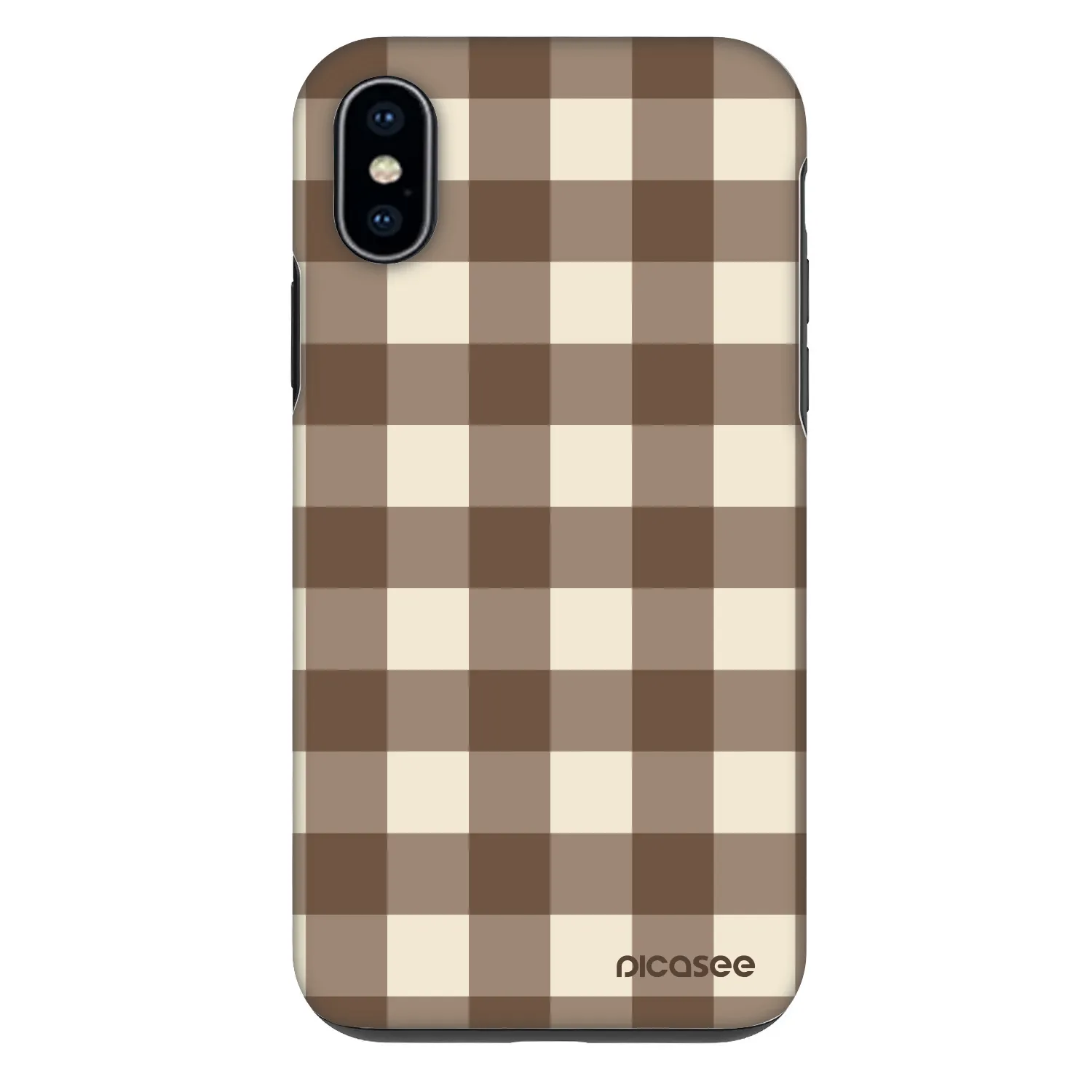 Picasee Fashion Case für Apple iPhone X/XS - Brown grid