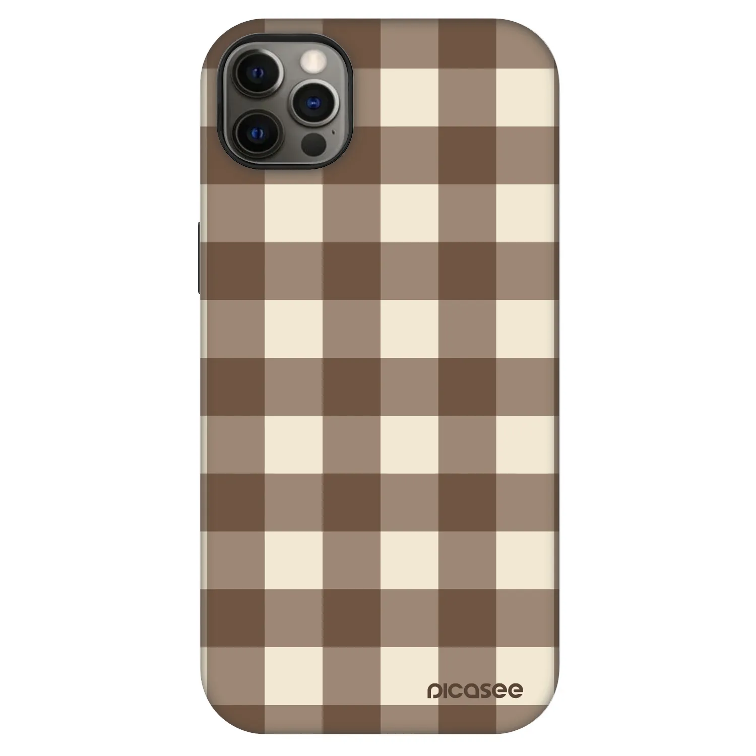 Picasee Fashion Case MagSafe für Apple iPhone 12 Pro Max - Brown grid